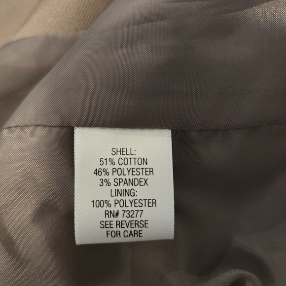 APT 9 One Button Lined Lucca Career Blazer Tan With Faux Pockets Size 2 - Picture 14 of 14